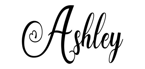 Ashley - black color - word name written with heart - ideal for websites, presentations, cards, banners, sweatshirts, prints, cricut, silhouette, sublimations, labels, stickers	