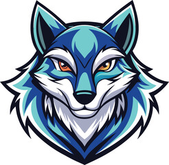 Obraz premium Blue Wolf Mascot Cartoon Graphic Design