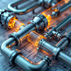 Tech-Enhanced Pipelines: Precision and Motion in Industrial Design