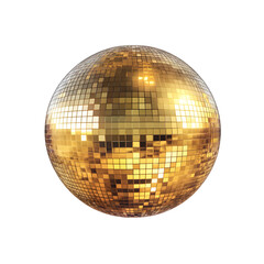 Fototapeta premium Yellow disco ball transparent background