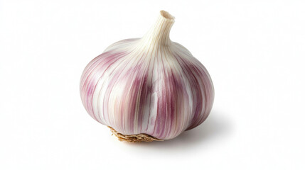 A single clove of garlic, shown by itself against a plain white background.