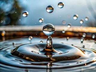 Slow Motion Rain Water Drops in Perfect Harmony – Captivating Nature Scene for Relaxation and Meditation