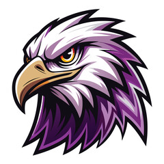 Obraz premium Purple Feathered Eagle Head Mascot Illustration