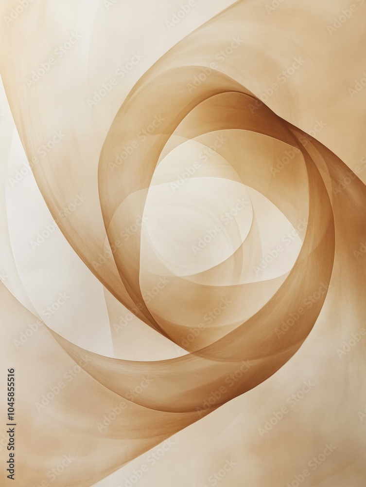 Aufkleber swirling shapes resembling tea create a soothing atmosphere with soft muted natural tones, inspiring