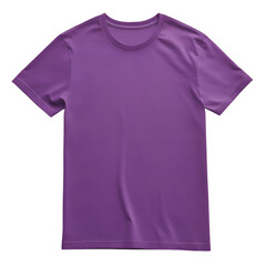 Purple T-shirt isolated on a transparent background, perfect for casual wear, branding, and versatile fashion