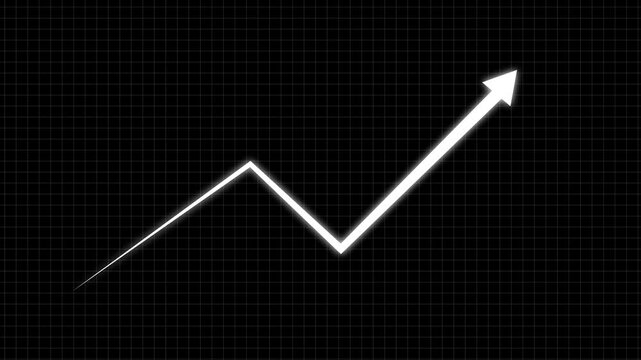 abstract business graph chart icon animation .Animated arrow growth up and down icon on background.