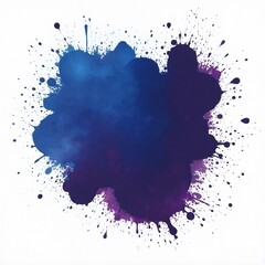 Obraz premium Abstract white background with bold blue and purple paint splashes
