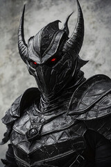 Black knight in dark fantasy style 