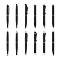 Fototapeta premium Simple Pen Icon Set Isolated, Black Pen Icons Collection for Web, Business, Advertising, Design, AI