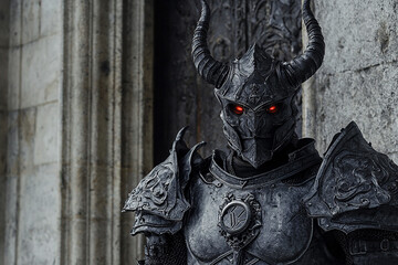 Black knight in dark fantasy style 