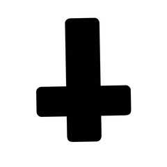 Obraz premium Symbol representing inverted cross icon