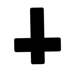 Fototapeta premium Symbol representing inverted cross icon