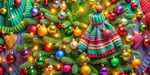 Stylish Christmas Tree Doodle Fashion Photography for Holiday Decor Inspiration