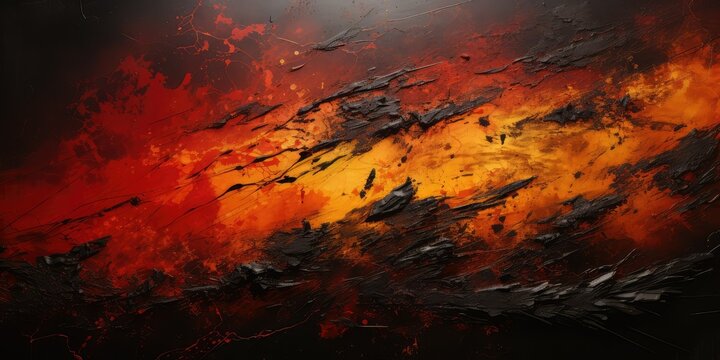 Abstract art with firey colors
