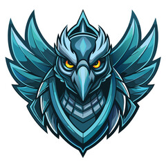 Cybernetic Avian Warrior Emblem Design
