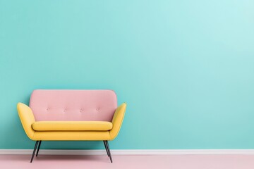 Compact loveseat in soft pastel tones, ideal for small apartments, blending comfort with modern aesthetics, Compact loveseat, Small-space living