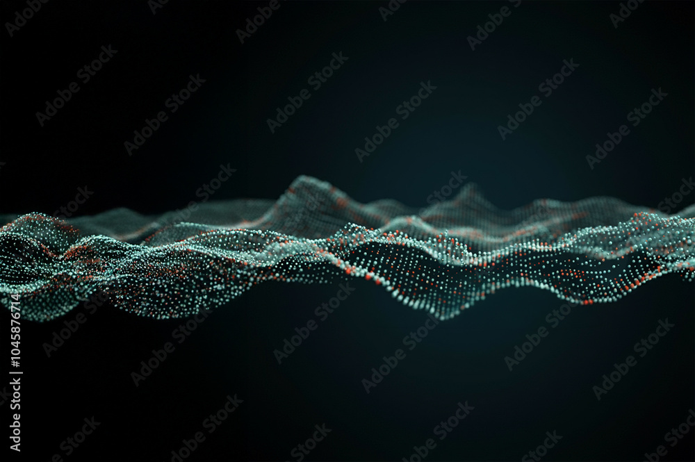 Poster abstract wave artificial intelligence. futuristic point wave. abstract background with a dynamic wav