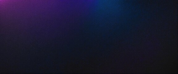 Dark purple blue black abstract grainy background, glowing vibrant color gradient shape, noise texture poster header banner cover design