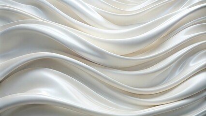 Fototapeta premium Soft flowing waves of white fabric