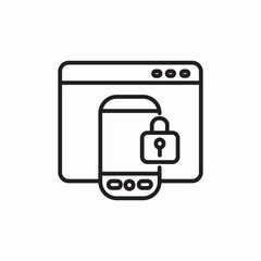 phone web protection icon sign vector