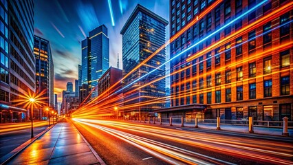 Urban Exploration Light Streaks in Vibrant Orange and Blue Hues for Stunning Visuals