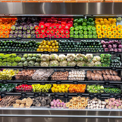 Grocery Store Vegetable Display 