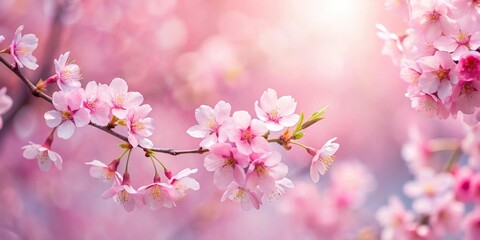 Soft focus cherry blossom pastel pink silhouette art