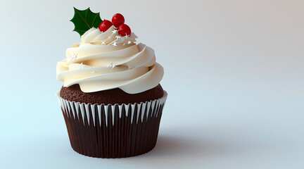 xmas-style cupcake, White background