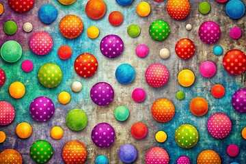 Fototapeta premium Vibrant Colorful Polka Dot Pattern for Textiles and Backgrounds