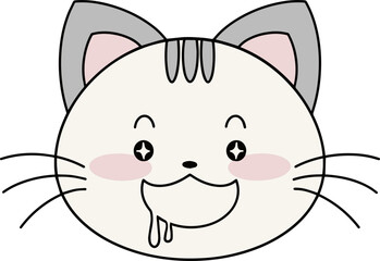 Cute Cat Face Character Illustration. A Cute Kitten Vector Illustration