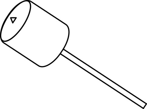 black and white mallet with triangle