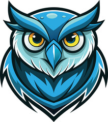 Fototapeta premium Blue Owl Mascot Logo Design Illustration