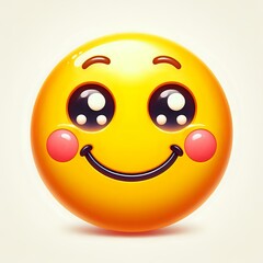 Fototapeta premium happy smiley face emoji illustration isolated on white