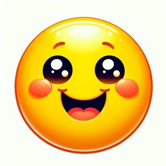 Fototapeta premium happy smiley face emoji illustration isolated on white