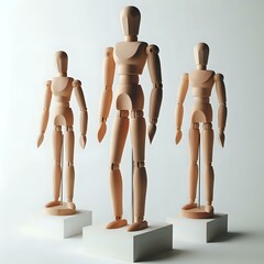 wooden figures of people