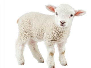 Fototapeta premium A Newborn Lamb Standing Alone