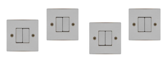 Two switch. Bright during the day, light switches and switches. On isolated transparent background.