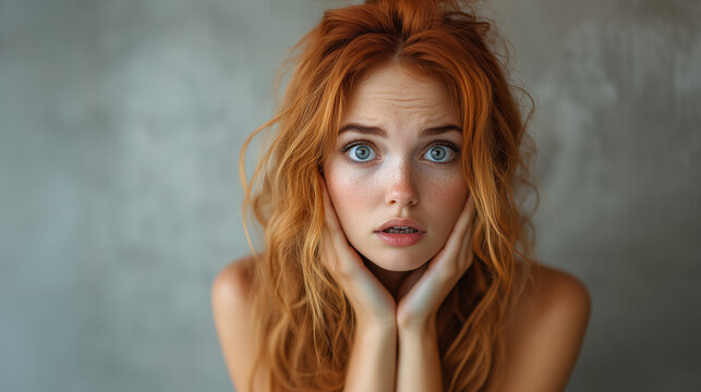 Woman worried, sad and speachless; sadness, depression concept 