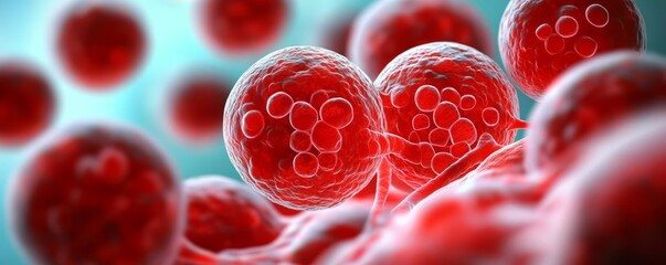 Fototapeta premium Stem cells growing into heart tissue, realistic medical illustration