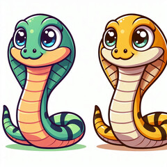 Fototapeta premium Cartoon funny cute snake with Christmas ornaments and festive decorations.