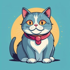 happy cat vector, cute cat vector, cartoon cat vector, smiling cat vector, playful cat vector, cat illustration, funny cat vector, cat drawing, adorable cat vector, cat character, happy cat illustrati
