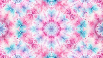 Watercolor pastel pink tie dye seamless pattern background symmetrical