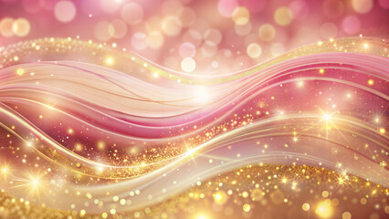 Luxury pink gold sparkling wave background, Christmas, New Year, Valentine's day
