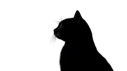 A black cat silhouette with a white background.
