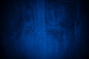 Fototapeta premium Old wall pattern texture cement blue dark abstract blue color design are light with black gradient background.