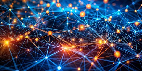 Fototapeta premium Abstract Network of Interconnected Nodes, Data, Technology, Connection