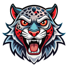 Fototapeta premium Ferocious Snow Leopard Mascot Design Illustration