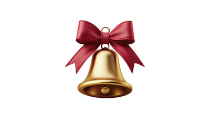 Festively Decorated Golden Bell with Red Bow for Holiday Celebration and Decoration Use