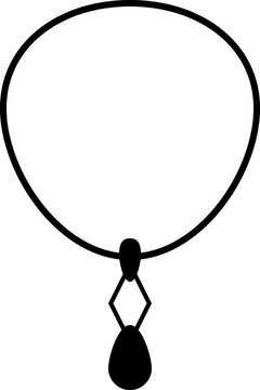 silhouette tear stone metal necklace