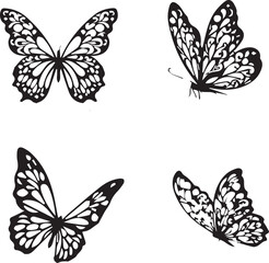 set of butterflies